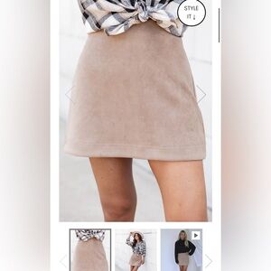 NWOT Pink Lily Suede Mini Skirt